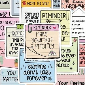 50pcs English Text Reminder Stickers Waterproof For Phone Case, Luggage, Laptop